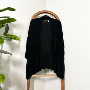 Chico's Travelers LARGE Black Slinky Liquid Knit Open Front Cardigan